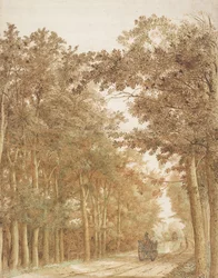Metsätie kahdella hevoskärryllä, n. 1638-1642